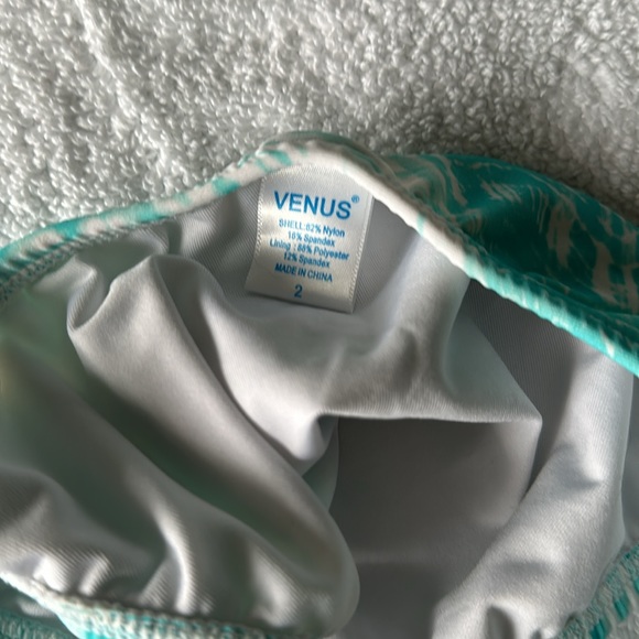 Venus Fringe Teal Bandeau Swim- Size 2 - Picture 4 of 7